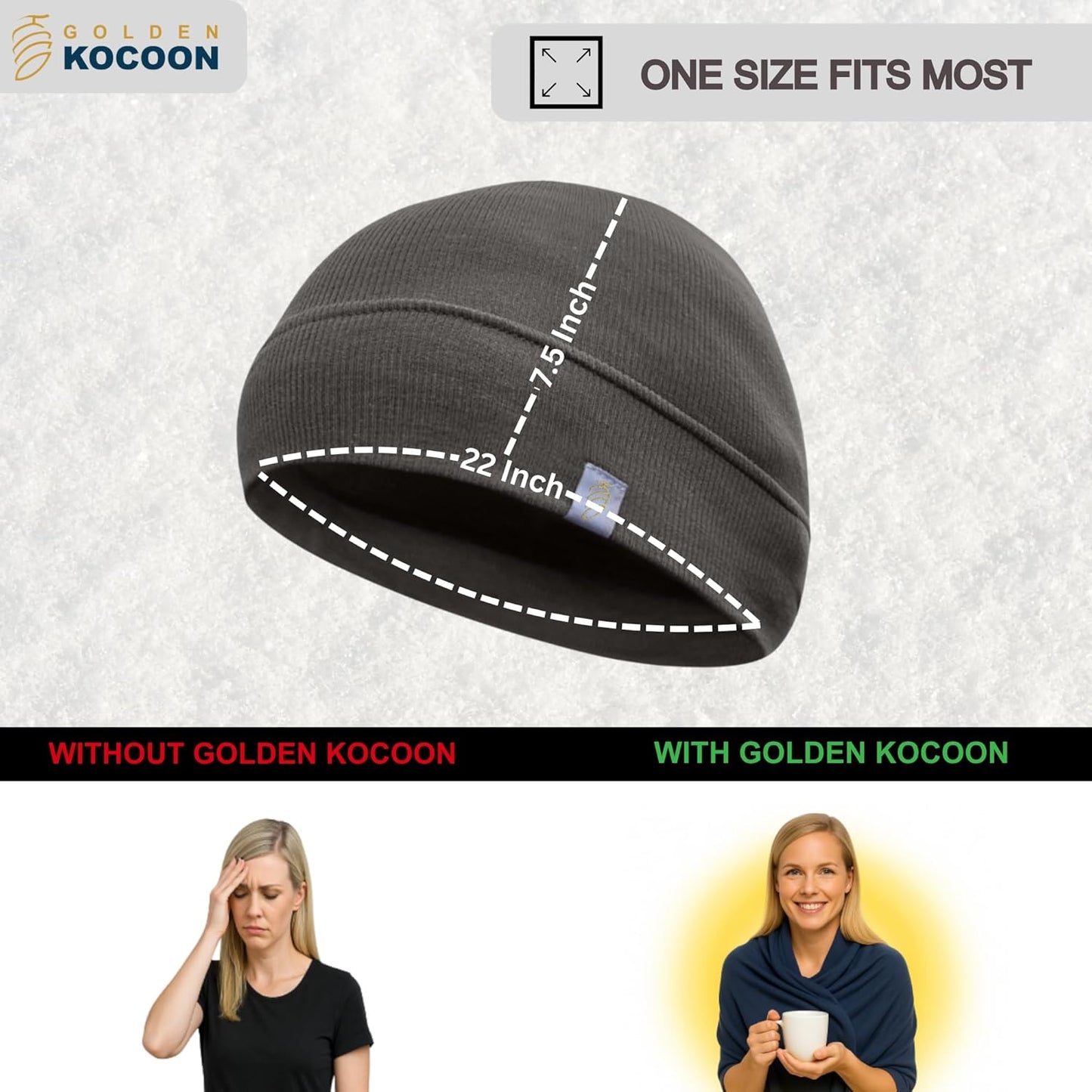 E-M-F Skull Cap Hat, Using a Thin Bamboo Lyocell Fabric - EcoShield™ Fara-Day Fabric - Wear Under a hat or on its own - Ideal for Everyday 5 G, B T, Smart Meter & Wi Fi environments Grey