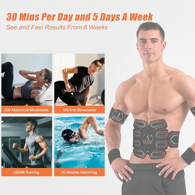 ABS Stimulator, Ab Toning Belt Trainer, Workout Equipment for Men & Women - BFB-11