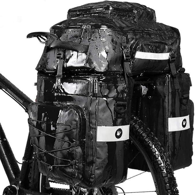 Rhinowalk Bike Pannier Bag Set for Bicycle Cargo Rack Saddle Bag Shoulder Bag Laptop Pannier Rack Bicycle Bag Professional Cycling Accessories 3 in 1