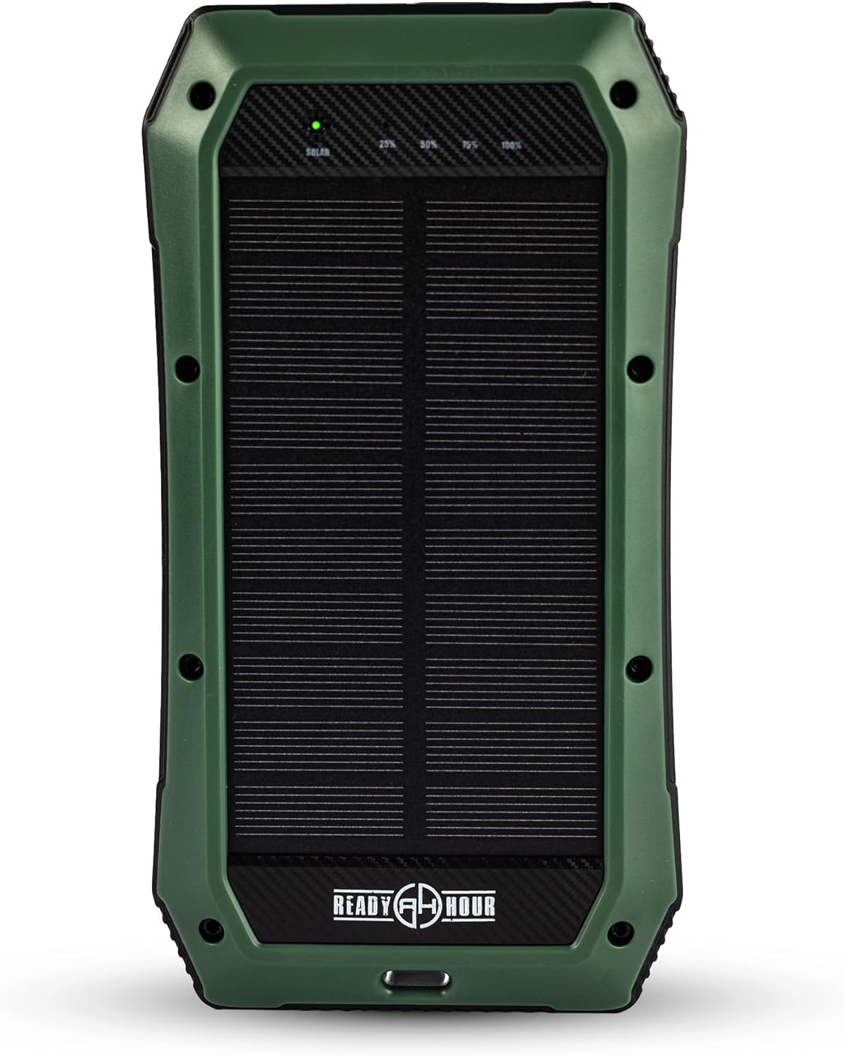 Ready Hour Wireless Solar PowerBank 20000mAh, Rugged Off Grid Backup with 20 LED Room Light, USB C, Wireless Charging and SOS Mode