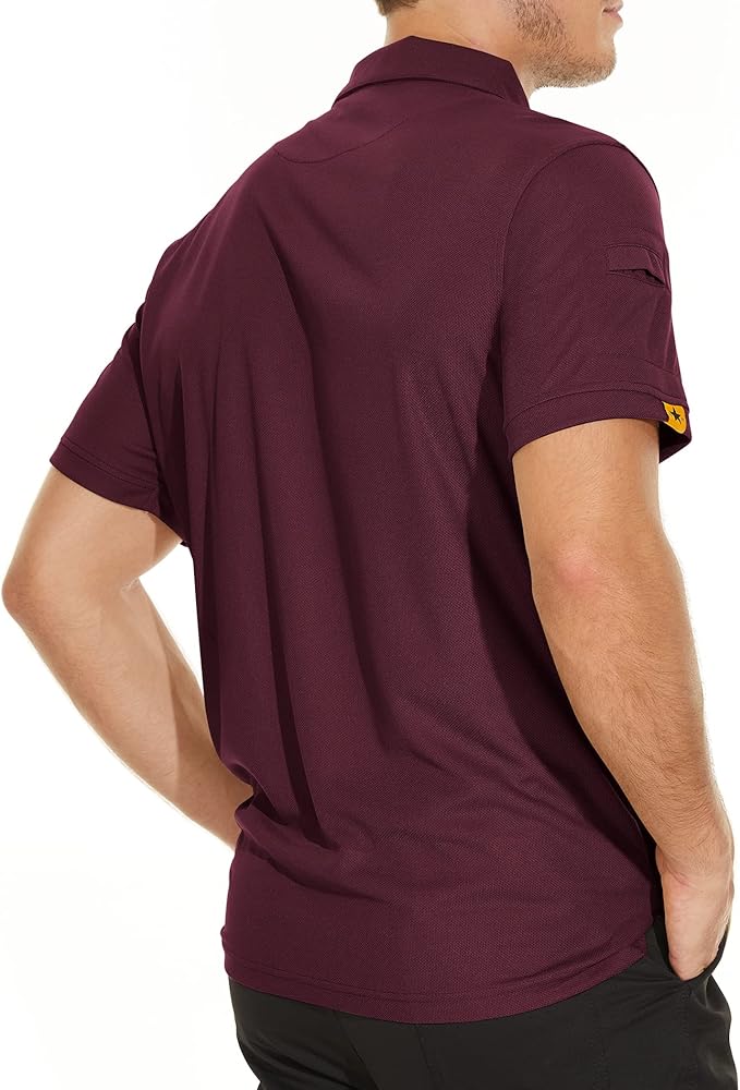 V VALANCH Mens Polo Shirts Short Sleeve Moisture Wicking Golf Polo Athletic Collared Shirt Tennis T-Shirt Tops