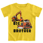 Funnycokid Big Brother Bulldozers Excavator Toddler Shirt Yellow Size 2-3T