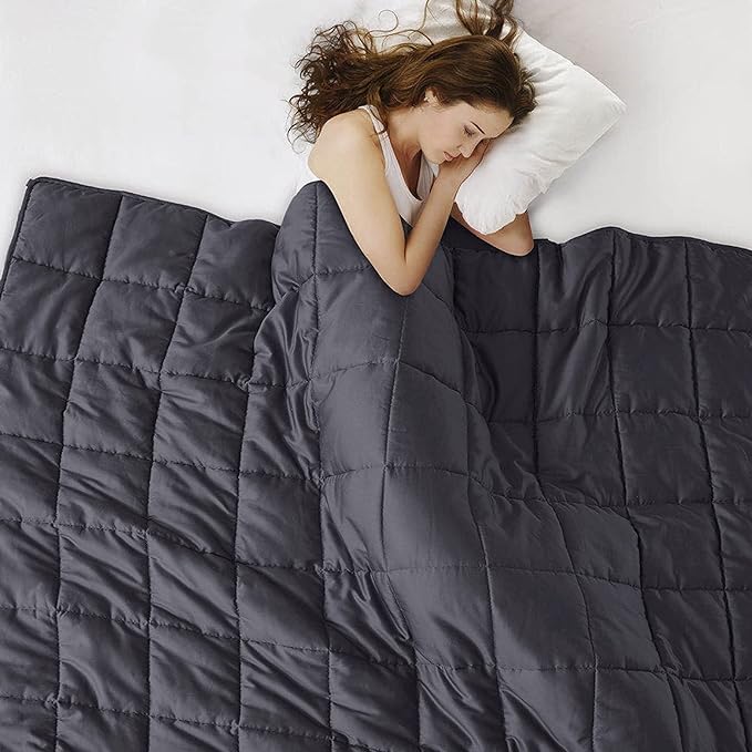 L'AGRATY Weighted Blanket 20lbs 80x87 Cooling Breathable Heavy Blanket with Glass Beads for Adult All-Season