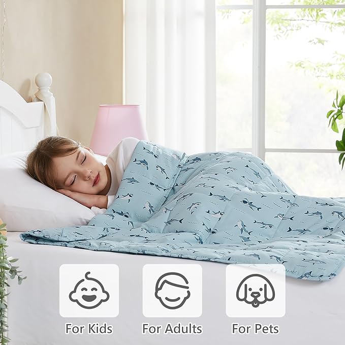 L'AGRATY Weighted Blanket - 36"x48" 3lbs Weighted Blanket Microfiber Material with Glass Beads Small Blanket for All-Season Summer Fall Winter Soft Thick Blanket