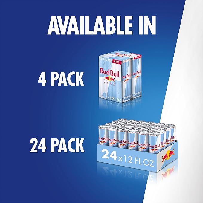 Red Bull Zero Energy Drink, 12 fl. oz., with 114mg Caffeine, Taurine & B Vitamins, Case of 24 cans