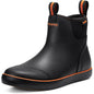 TIDEWE Deck Boots for Men, Waterproof Fishing Boots, Slip On Neoprene Rubber Ankle Rain Boots for Boating (Black Orange, Light Grey & Grey Brown, Size 7-14)