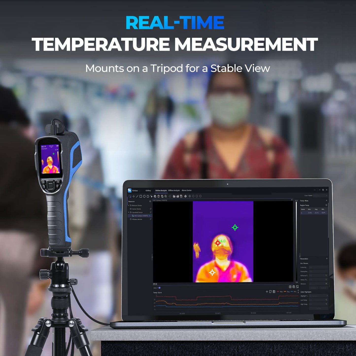 TOPDON TC004 Thermal Imaging Camera, 320 x 240 TISR Resolution, 256 x 192 IR High Resolution, 12-Hour Battery Life Handheld Infrared Camera with PC Analysis and Video Recording Supported, 32GB SD Card