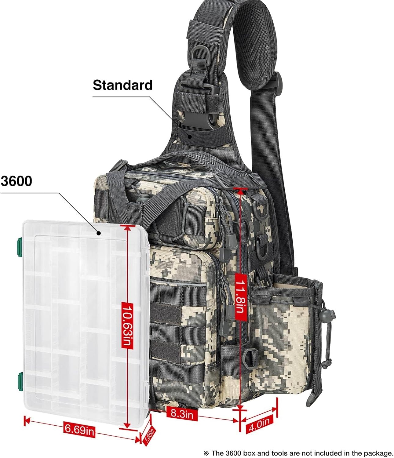Piscifun Fishing Backpack with Rod Holder, Lightweight Sling Bag Storge Gear and Equipment