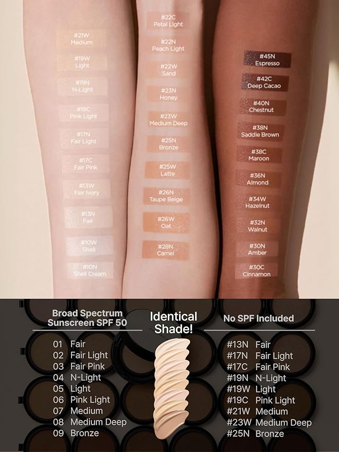 JUNG SAEM MOOL Essential Skin Nuder Cushion 42C Deep Cacao 0.49 Fl Oz, No Refill, Natural Radiant Finish Cushion Foundation with Buildable Coverage, Lightweight Texture, Korean Foundation Makeup