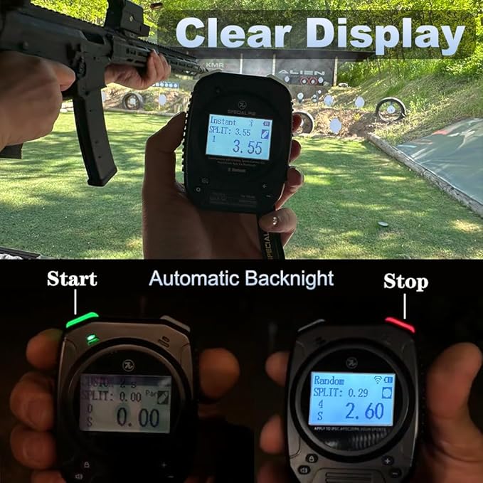 Shot Timer for Shooting Competition,Shot Timers with Protect Cover,Seamless Connection Device, Shooting Timer for Training&Dry Fire