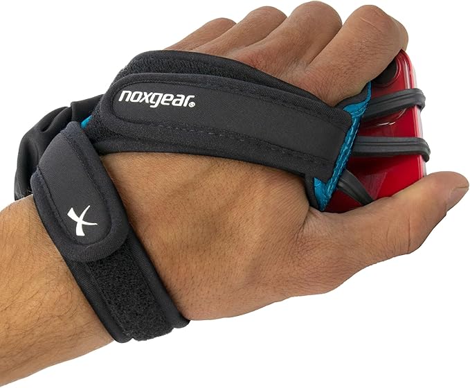 Noxgear Hand Held Phone Holder - Handheld Grip Phone Holder with Key Fob & Card Slot for Running, Jogging & Working Out - Compatible with All Phones (iPhone, Samsung & Google) - Machine Washable