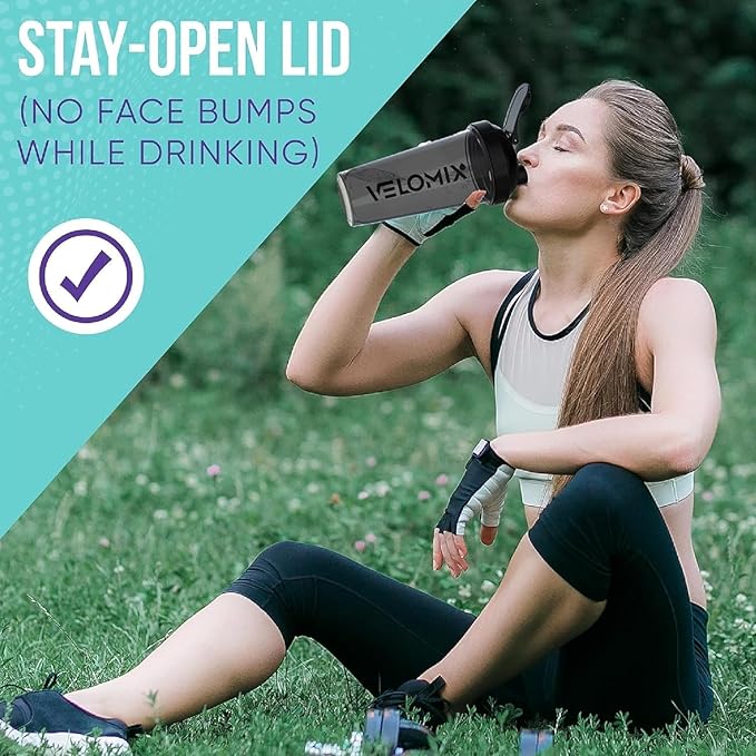 '-2 Pack- 28 oz Protein Shaker Bottles for Protein Mixes - 2x Wire Whisk | Leak Proof Shaker Cups for Protein Shakes | Protein Shaker Bottle Pack | Shakers for Protein Shakes-Purple&Black