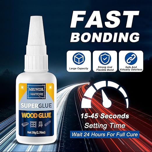 Extra-Strong Wood Glue 100g | Fast-Drying Clear Adhesive for Furniture, Garden & DIY Crafts