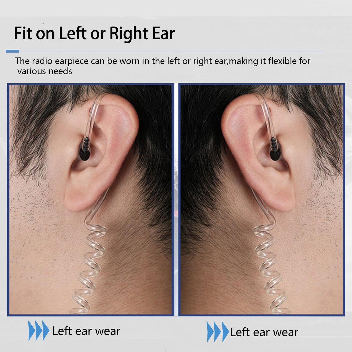 Case of 10, Retevis Walkie Talkies Earpiece with Mic 2 Pin Acoustic Tube Headset, for RT22 RT21 RT68 H777, Compatible with Pxton Baofeng BF-888S BF-T26 Kenwood walkie talkie, Two Way Radio Earpiece