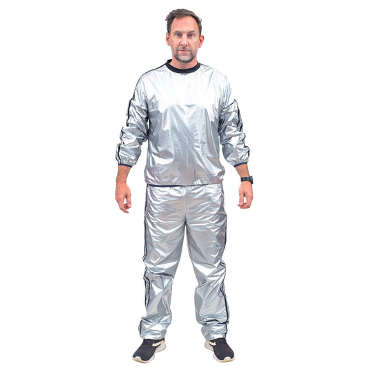 Todd and Margo Shiny Silver 2 Piece Workout Top and Pants Halloween Costume Set