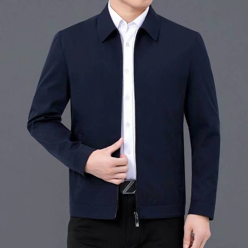 Turn-down Collar Dad-style Button-up Casual Summer Jacket