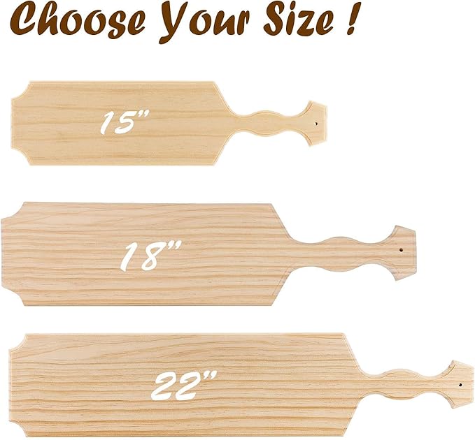 BATTIFE [2Pack] 15inch Sorority Paddle - Greek Fraternity Paddle, Unfinished Wooden Frat Paddle, Solid Pine Wood Paddles