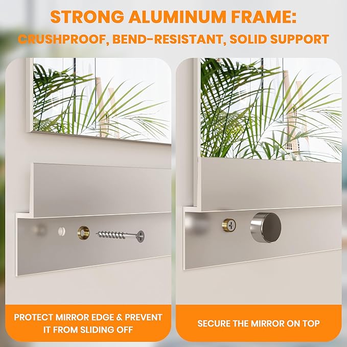 ROOMTEC Workout Mirrors for Home Gym 72"x36"-2PCS, Large Wall Mirror Full Length for Fitness, Yoga, Big Wall Mounted Frameless Glass Mirror for Garage, Dance Studio, Bedroom