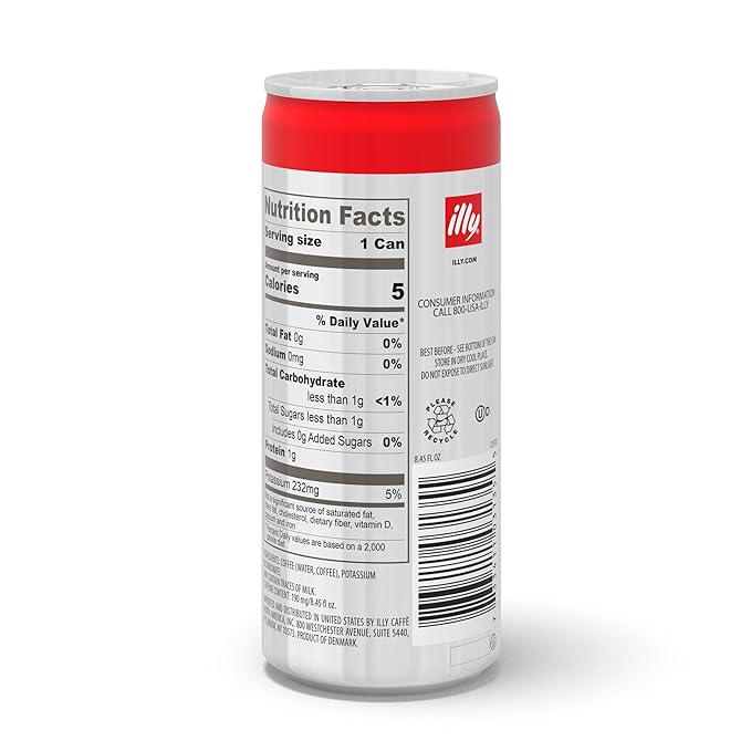 illy Ready To Drink Cold Brew Coffee - 100% Arabica, Smooth & Refreshing Taste - Convenient, Easy To Carry Cans - 8.5 oz., 12 Pack