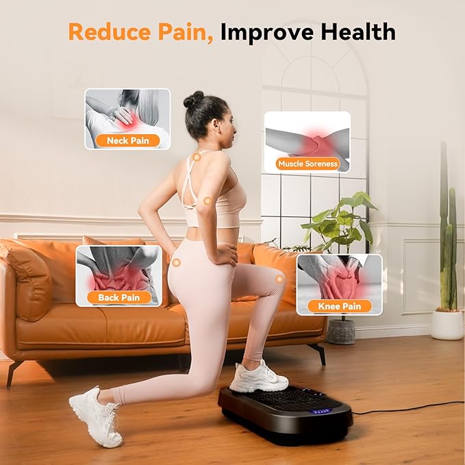 UCIN Vibration Plate Exercise Machine, Vibration Plate for Lymphatic Drainage, 330 Lbs Capacity Vibrating Plate for Weight Loss Home Fitness with Resistance Bands/Pilates Ball