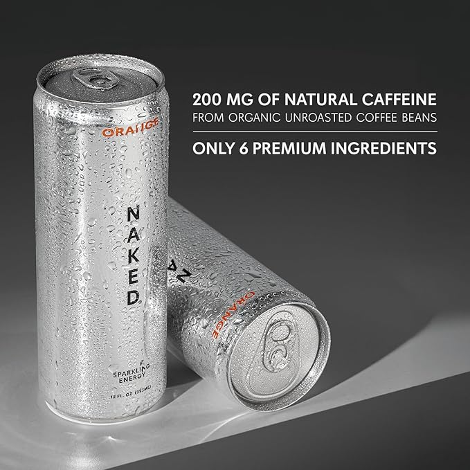 Naked Sparkling Energy - Sample Box - Three Flavors - Lemonade, Orange, and Strawberry Lemonade