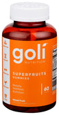 BestBy05/26 Goli Nutrition Superfruits Gummies Mixed Fruit 60 Count