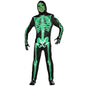 XXLOG Glow in the Dark Skeleton Costume Hooded Jumpsuit Halloween Cosplay Adult
