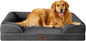 EHEYCIGA Orthopedic Dog Beds for Extra Large Dogs 44x32Inch, Waterproof Memory Foam XL Pet Bed with Sides, Non-Slip and Egg-Crate Foam Big Dog Couch Bed with Washable Removable Cover, Grey