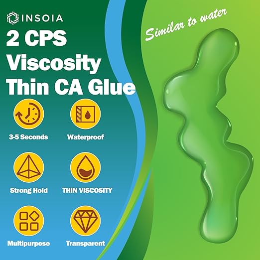 Thin CA Glue, 30g Premium Cyanoacrylate Super Glue Fast Drying 2 CPS Viscosity Adhesive for Woodturning, Pen Making, Hobby, Fossil Prep, Inlays, Hardening, Stabilizing&More