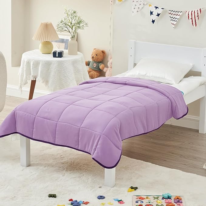 yescool Weighted Blanket (10 lbs, 41" x 60", Purple) Cooling Heavy Blanket for Sleeping Perfect for 90-110 lbs, Breathable Blanket with Premium Glass Bead, Machine Washable