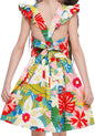 Girls Floral Cotton Dress - Sleeveless Summer Dress with Zipper Closure