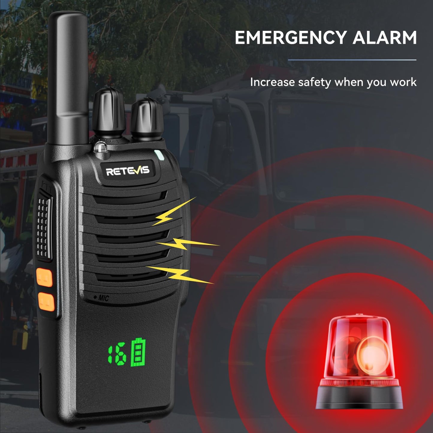 Retevis H-777 2 Way Radios, Walkie Talkies for Adults, Rechargeable Long Range Two Way Radio, Shock Resistant, Short Antenna for Business Education(10 Pack)