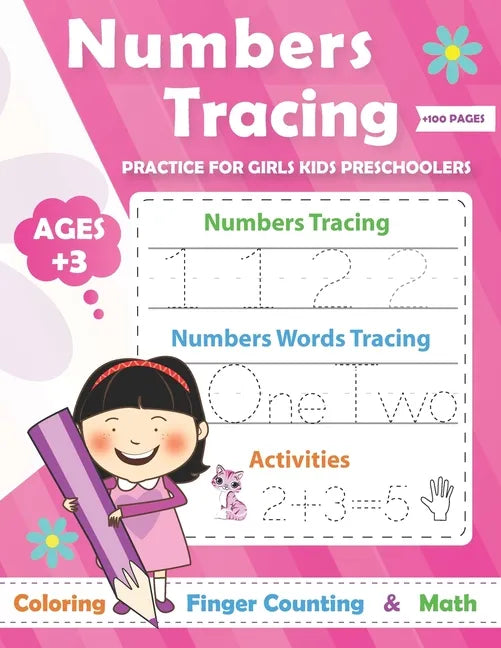 Numbers Tracing practice for Girls Preschoolers Ages +3: Math Preschool Learning Book / Learn tracing numbers for boys ages 3-5 and kindergarten - Paperback