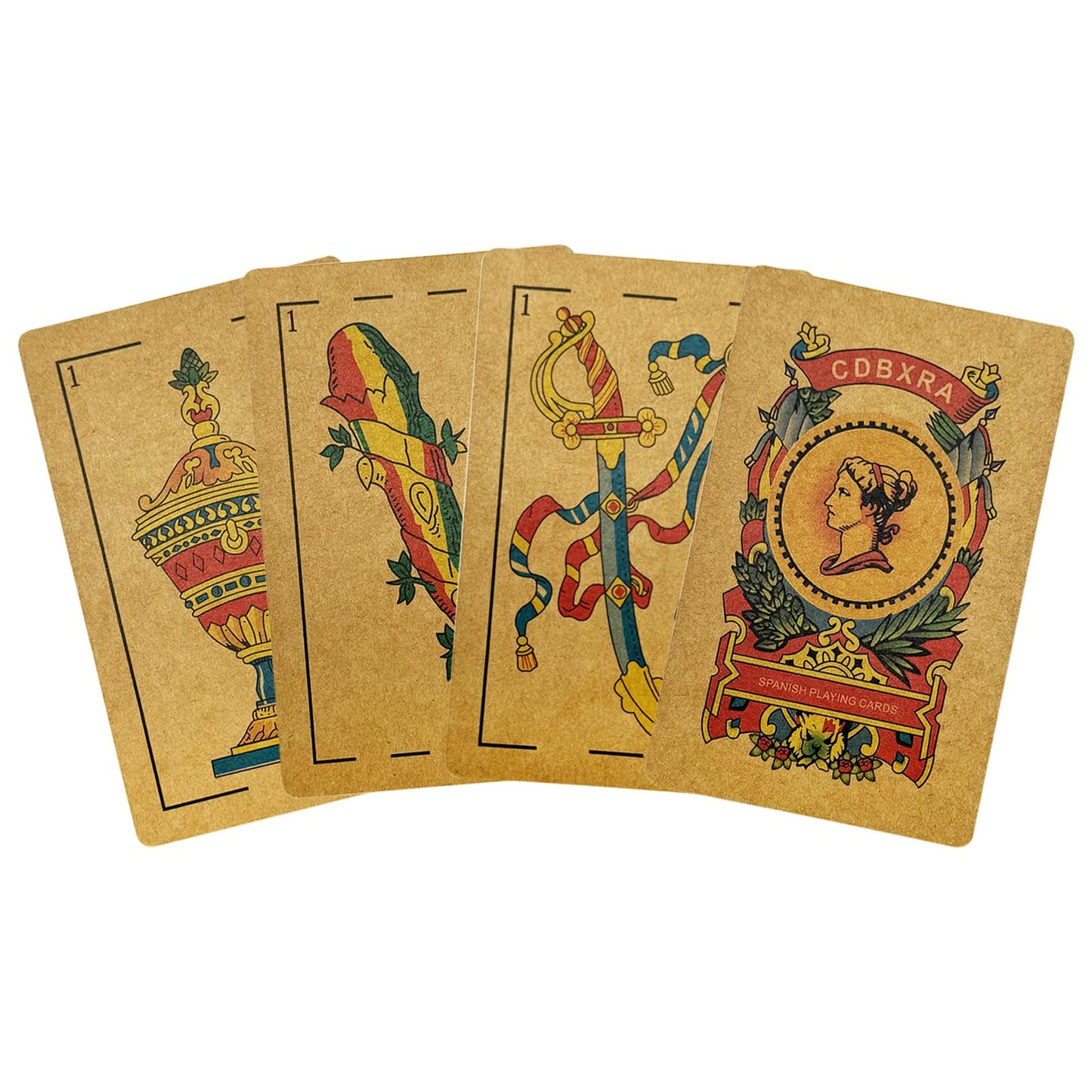CDBXRA Kraft Paper Spanish Briscas Playing Cards Deck Puerto Rico