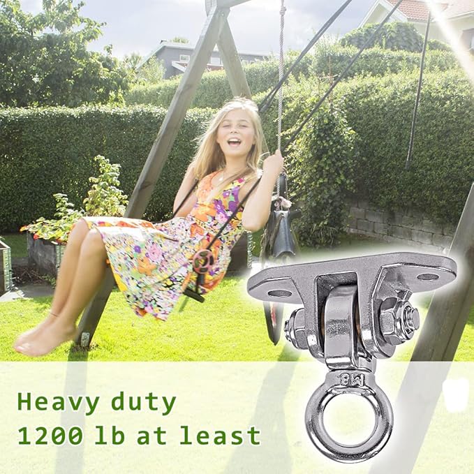 Stainless Steel Heavy Duty Swing Hanger 180°+360° Ceiling Swing Mount Free Swivel Swing Hook Swing Hardware Kit for Yoga Swing Hammock Chair Porch Swing Sets Heavy Punching Bag 1500 LB Capacity