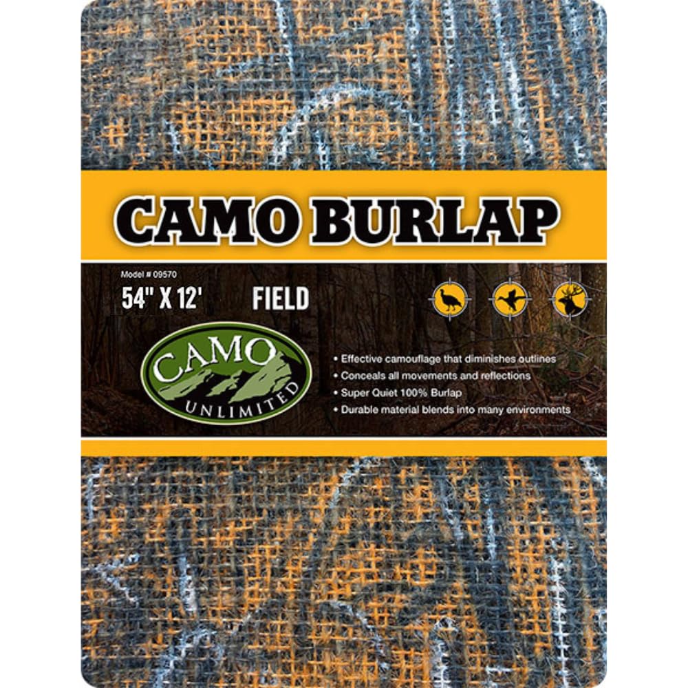 CamoSystems Heavy Duty Burlap Camouflage Hunting Net, 4.5 x 12 FT