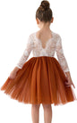 Girls Tulle Flower Girl Dress - Lace Back A-Line Party Dress