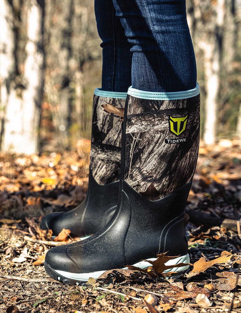 TIDEWE Hunting Boot for Women, Insulated Waterproof Sturdy Women's Hunting Boot, 6mm Neoprene and Rubber Outdoor Boot Next Camo G2