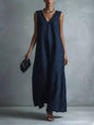 Full Size V-Neck Sleeveless Maxi Dress Plus Size