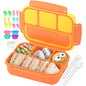 Bento Lunch Box for Kids - 4 Compartment Leak-Proof School Lunch Container with Utensils Purple