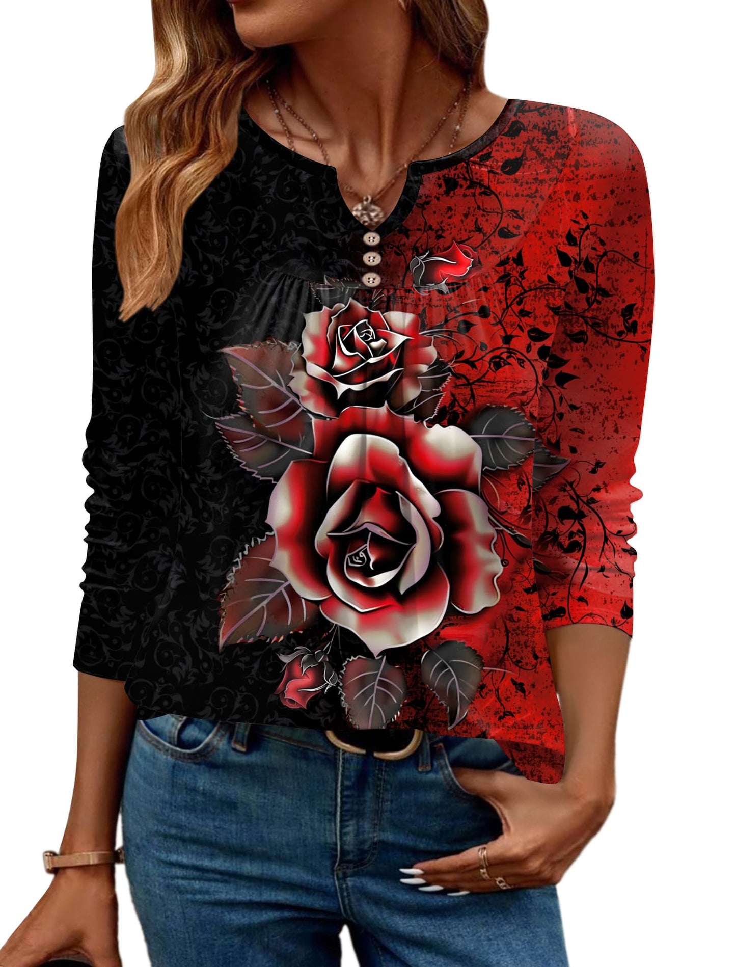 Women Long Sleeve V Neck Blouse - Casual Dressy Work Tunic Top with Pleated Detail 2025