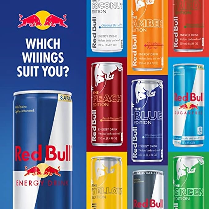 Red Bull Sea Blue Edition Energy Drink, Juneberry, with 80mg Caffeine plus Taurine & B Vitamins, 8.4 Fl Oz, Pack of 24 Cans