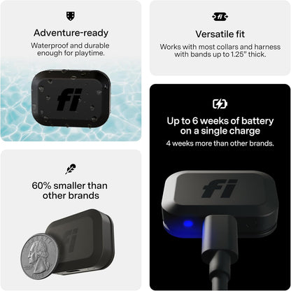 Fi Mini GPS Tracker for Dogs Lightweight Waterproof Smart Pet Tracker