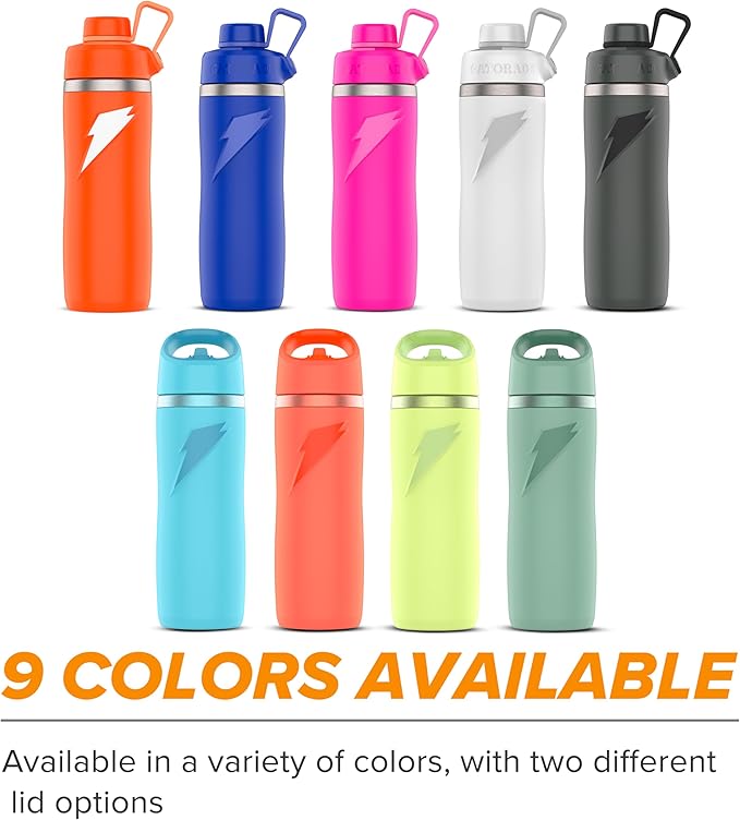 Gatorade 'Overtime' 22oz Stainless Steel Water Bottle, Twist Cap, White