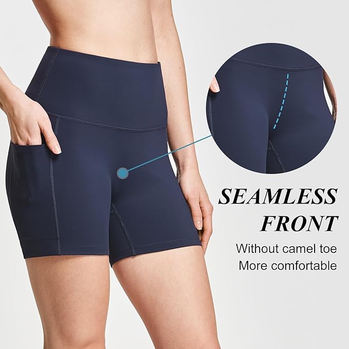 baleaf Women's 8"/ 5"/ 3" Biker Shorts High Waist Yoga Workout Gym Running Volleyball Spandex Shorts with Pockets