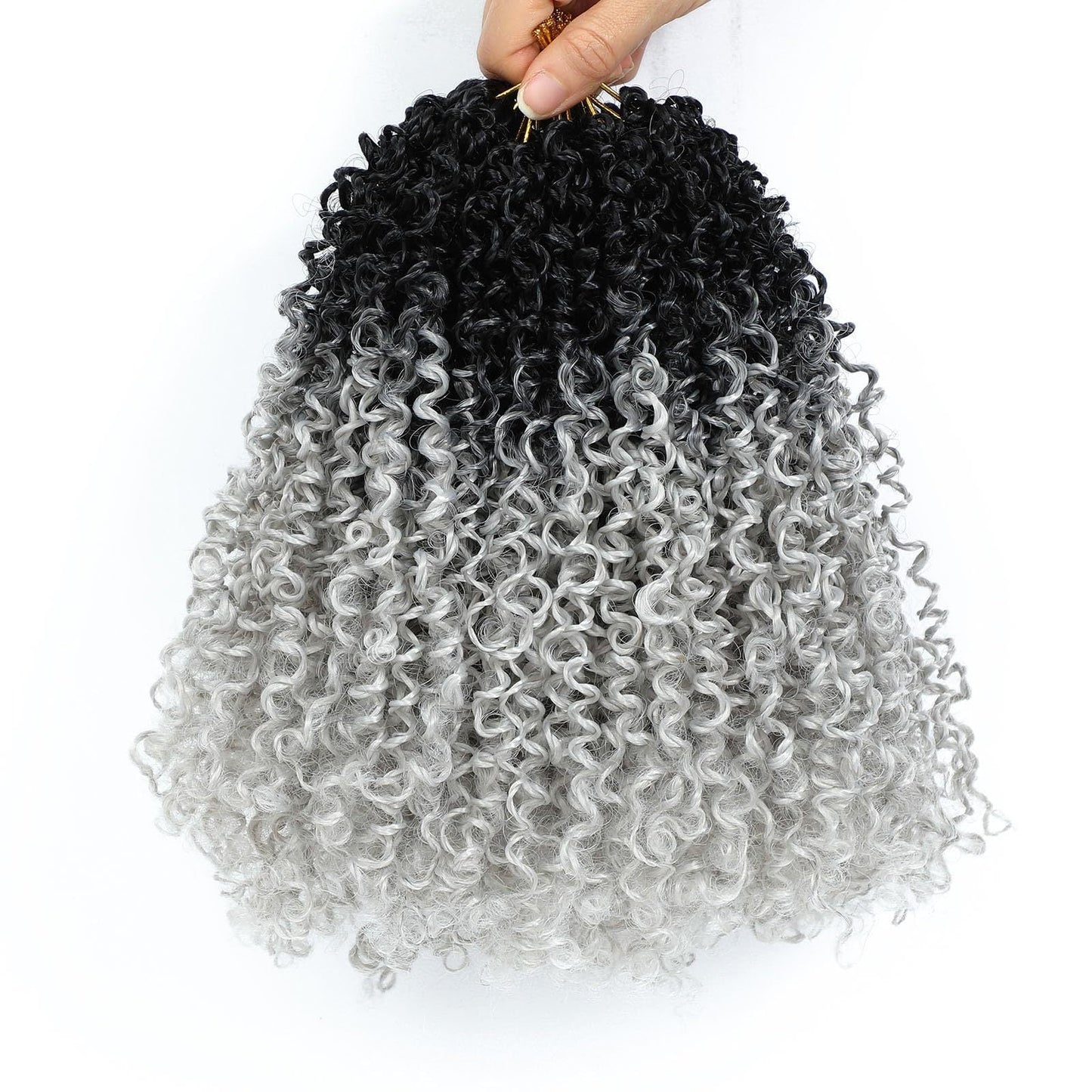 Synthetic Fiber Wig8 Inches24 StrandsCrocheted Small CurlsIrregular Style