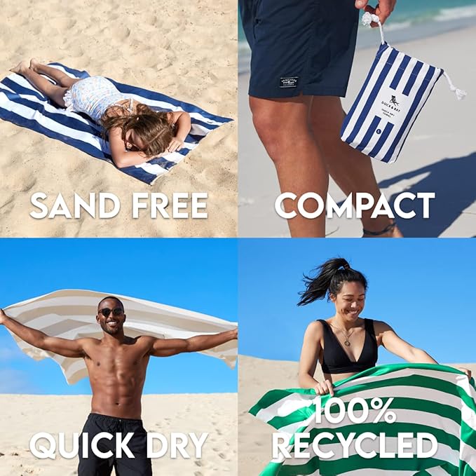 Dock & Bay Customized Beach Towel - Quick Dry, Sand Free - Compact, Lightweight - 100% Recycled - Includes Bag - Cabana - Waikiki Coral Red- Large