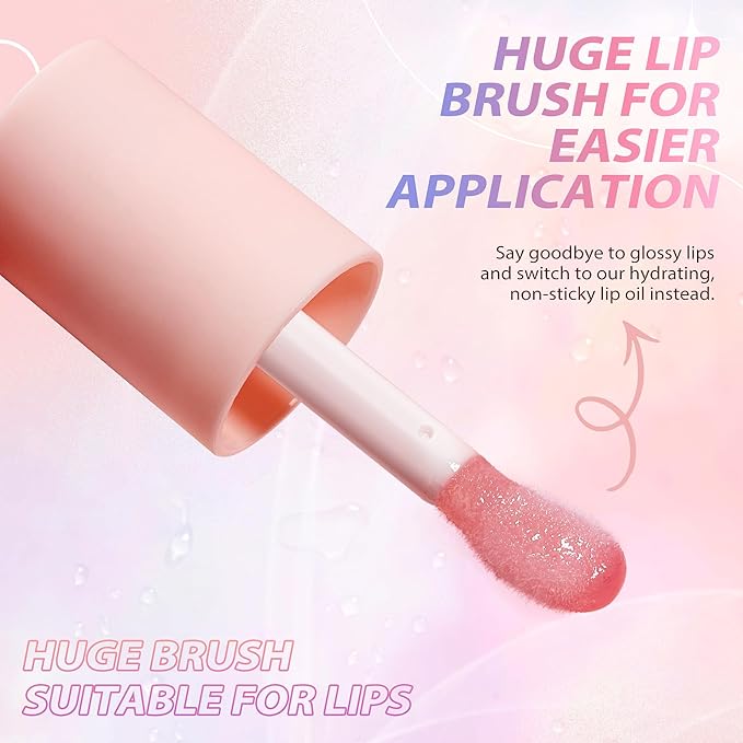 LANGMANNI Moisturizing Lip Oil,No-Sticky Lip Gloss Lip Balm Lip Care,Fruit Flavoured Lip Oil For Dry Lip's Moisturizing Hydrating And Nourishing ((Chocolate))