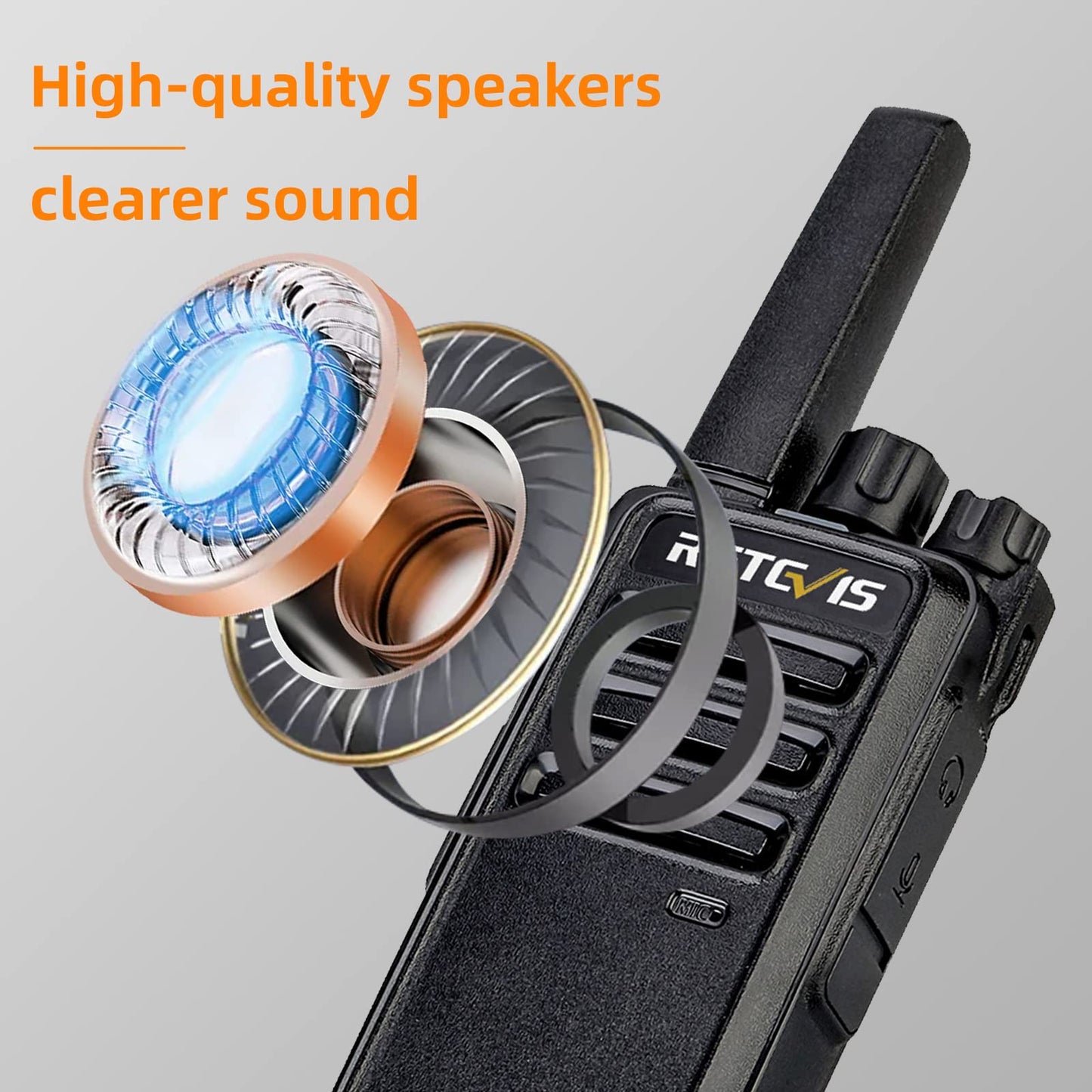 Retevis RT68 Walkie Talkies with Earpiece, Portable FRS Two-Way Radios Rechargeable, with 6 Way Multi Unit Charger, Hands Free, Long Range, Rugged 2 Way Radios 6 Pack for Adults School Church