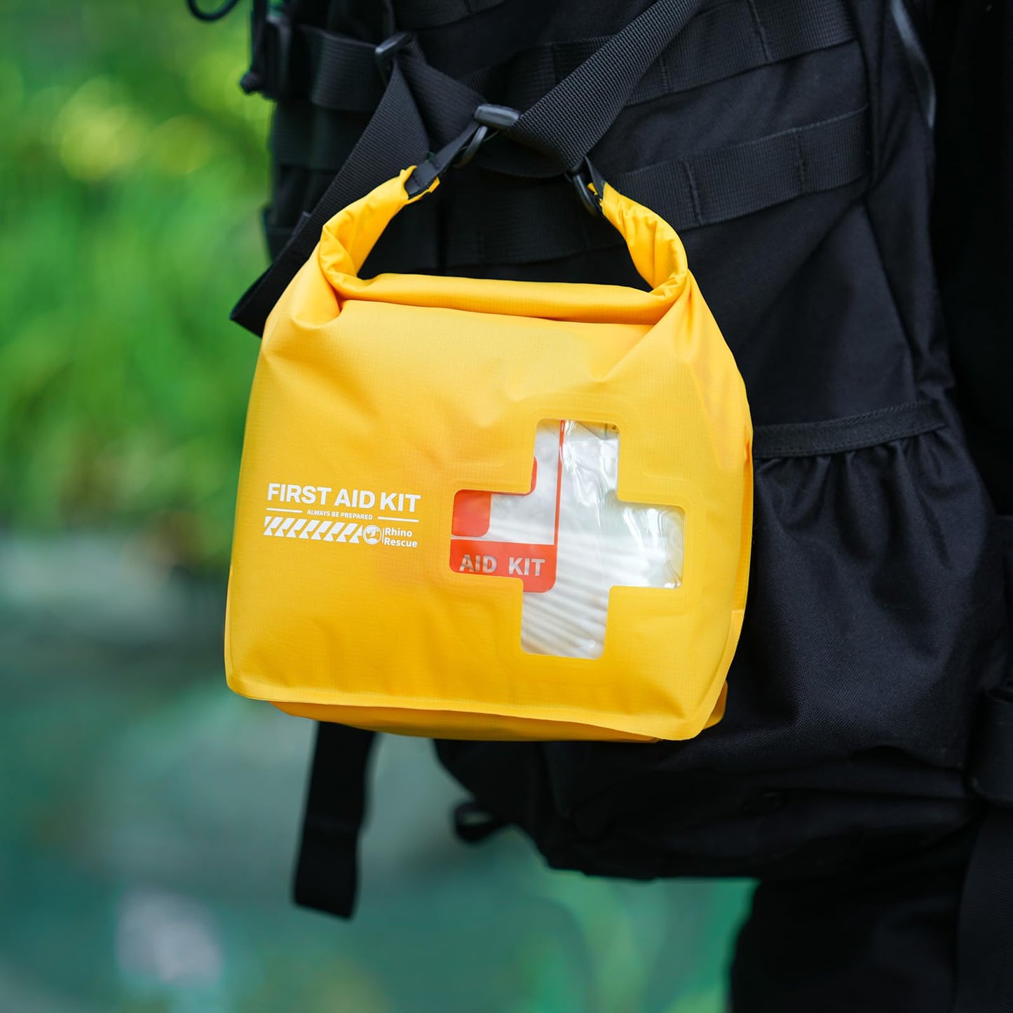 RHINO RESCUE Waterproof Boat First Aid Kit, Lightweight Boat Accessories Dry Bag, Emergency Marine Survival Supplies for Outdoor Kayak, Fishing, Floating, Swimming, Beach & Camping (Yellow)